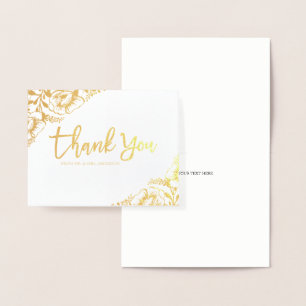 Floral Gold Foil Hochzeit Danke Karte