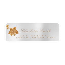 Floral Gold Foil Metallic Silver Grau UAWG