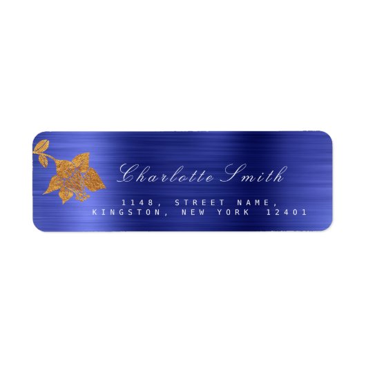 Floral Gold Foil Metallisches Cobalt Blue UAWG (Vorne)