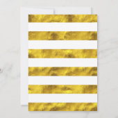 Floral Gold Foil Streifen Black Wedding Einladung (Rückseite)