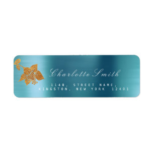 Floral Gold Fossil Aqua Metallic Blauer UAWG