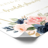 Floral Gold Geometric Brautparty Willkommen Poster (Ecke)