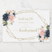 Floral Gold Geometric Bridesmaid Vorschlag Schaumweinetikett (Einzelnes Label)