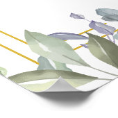 Floral Gold Geometric Wedding Welcome Sign Poster (Ecke)