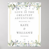 Floral Gold Geometric Wedding Welcome Sign Poster (Vorne)