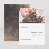Floral Gold Glitzer Wedding RSVP Karte (Vorne/Hinten)