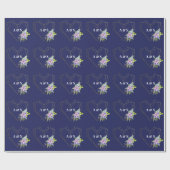 Floral Gold Herz und Initialen Geschenkpapier (Flach)