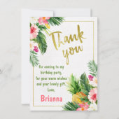 Floral Gold Kalligraphie Geburtstag Danke Karte (Vorderseite)