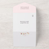 Floral Gold Letter Baby Dusche | Windelrumpf All In One Einladung (Außenbereich)