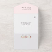 Floral Gold Letter Baby Dusche | Windelrumpf All In One Einladung (Außenbereich)