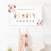Floral Gold Letter Elegante Girl Baby Dusche Banner (Insitu)