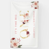 Floral Gold Letter Girl Banner (Vertikal)
