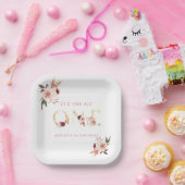 Floral Gold Letter Girl Pappteller (Party)