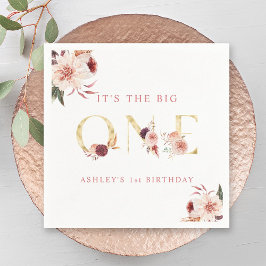 Floral Gold Letter Girl Serviette