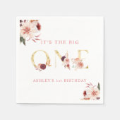 Floral Gold Letter Girl Serviette (Vorderseite)