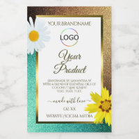 Floral-Gold-Logo für Aquamarine Glitzer, weiße Pro