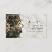 Floral Gold Mandala Opal Stone Yoga Instructor Visitenkarte (Rückseite)