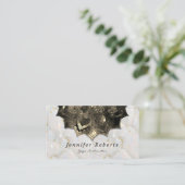 Floral Gold Mandala Opal Stone Yoga Instructor Visitenkarte (Stehend Vorderseite)