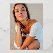 Floral Gold Nursing School Abschluss Real Gold Folieneinladung (Rückseite)