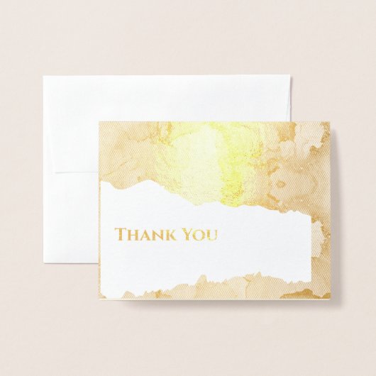 Floral Gold oder Silber Foil Danke Karte (Vorderseite mit Umschlag)
