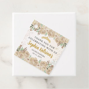 Floral Gold Princess Quinceanera Birthday Gevor Geschenkanhänger