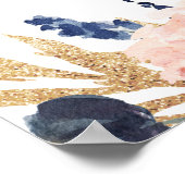 Floral Gold Probe Dinner Willkommensunterschrift Poster (Ecke)