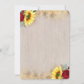 Floral Gold Pumpkin Rustikales Erntedank Dinner Einladung (Rückseite)