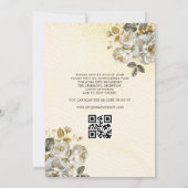 Floral Gold QR Code Princess Quinceanera Einladung (Rückseite)