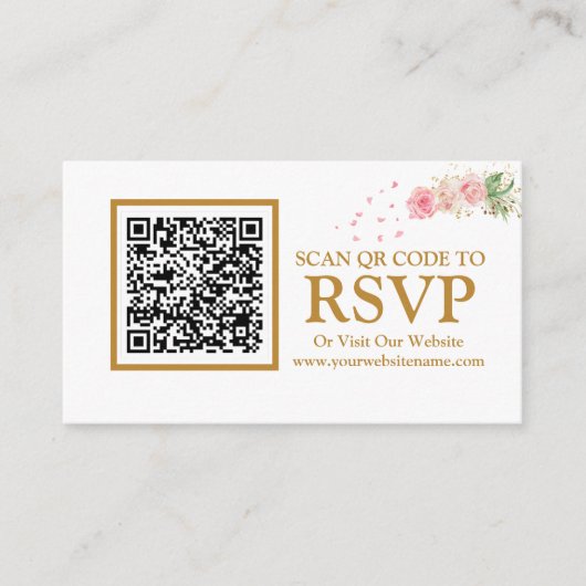 Floral Gold QR Code UAWG Website Umschließungskart Begleitkarte (Vorderseite)