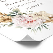 Floral Gold Rahmen Champagner Glas Poster (Ecke)