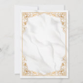 Floral Gold Rahmen Marmor Islamische Hochzeit Einladung (Rückseite)