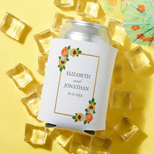Floral Gold Rahmen Wedding Dosenkühler (In Situ Sommer)