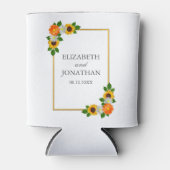 Floral Gold Rahmen Wedding Dosenkühler (Vorderseite)
