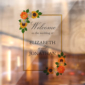 Floral Gold Rahmen Wedding Fensteraufkleber (Blatt 2)