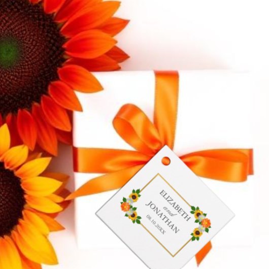 Floral Gold Rahmen Wedding Geschenkanhänger