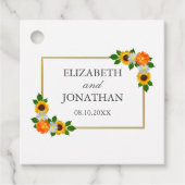 Floral Gold Rahmen Wedding Geschenkanhänger (Vorderseite)