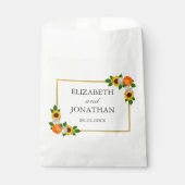 Floral Gold Rahmen Wedding Geschenktütchen (Vorderseite)
