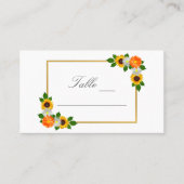 Floral Gold Rahmen Wedding Platzkarte (Vorderseite)