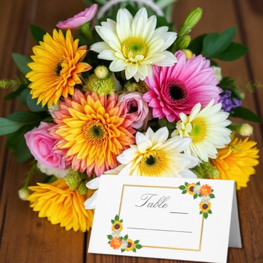 Floral Gold Rahmen Wedding Platzkarte