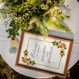 Floral Gold Rahmen Wedding Poster