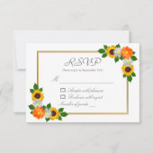 Floral Gold Rahmen Wedding RSVP Karte (Vorderseite)