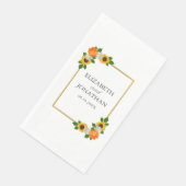 Floral Gold Rahmen Wedding Serviette (Ecke)