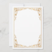 Floral Gold Rahmen White Islamic Muslim Wedding Einladung (Rückseite)