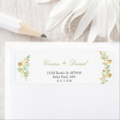 Floral Gold Rücksendeadressen-Aufkleber (Insitu)