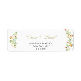 Floral Gold Rücksendeadressen-Aufkleber