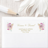 Floral Gold Rücksendeadressen-Aufkleber (Insitu)