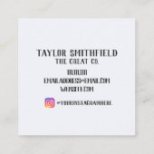 Floral Gold Rustikale Vegetation Quadratische Visitenkarte (Rückseite)