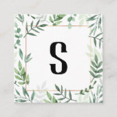 Floral Gold Rustikale Vegetation Quadratische Visitenkarte (Vorderseite)