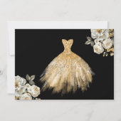 Floral Gold Save the Date Geburtstag Quinceanera (Rückseite)