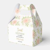 Floral Gold Script Sweet Sixteen Birthday  Geschenkschachtel (Vorderseite)